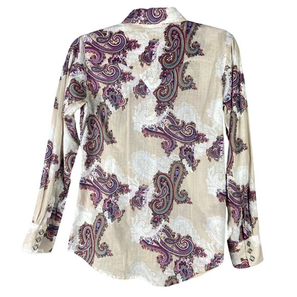 Ariat Paisley Long Sleeves Button Up Long Sleeves Top Size XS - Picture 2 of 9